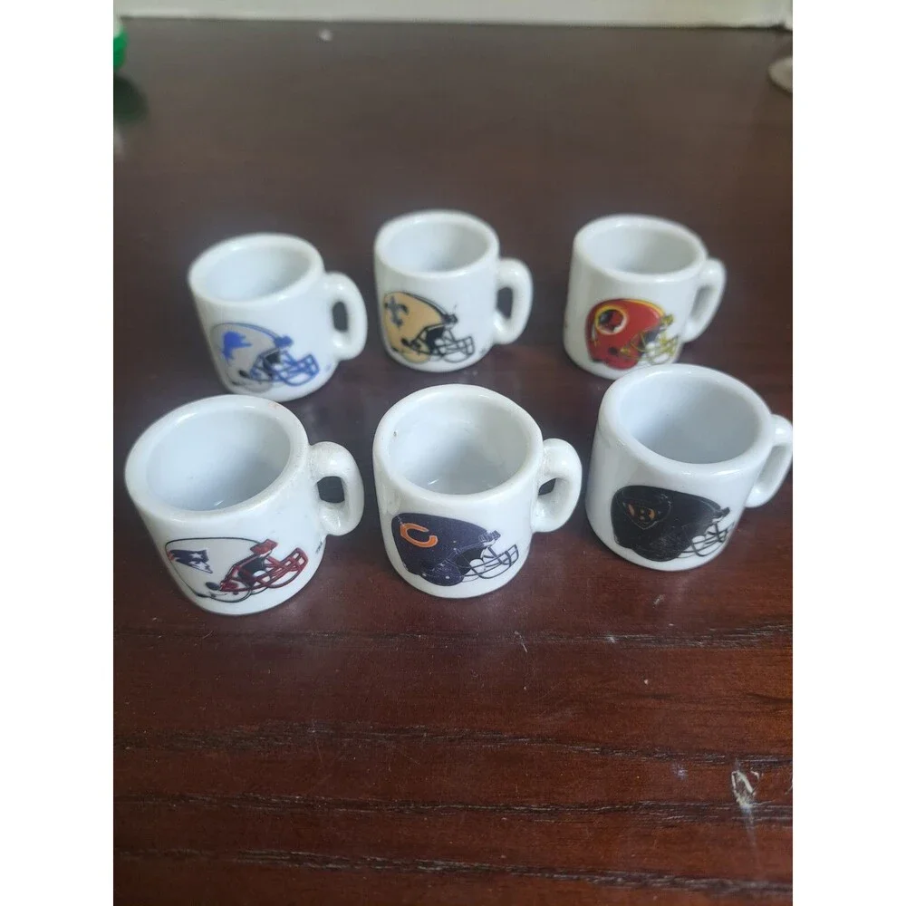 6 NFL mini Bubblegum Machine Mugs Patriots, Bears, Saints, Lions, Redskins,...